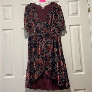 Velvet Burnout Floral Dress